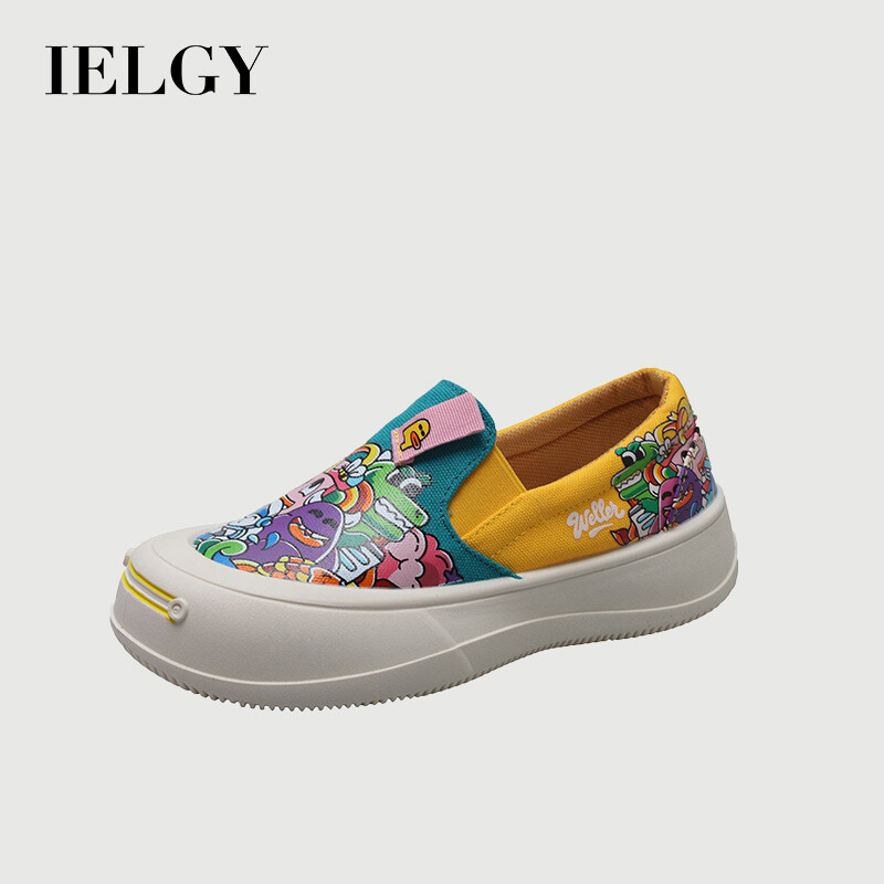 IELGY Loafers for women 2024 spring new style fashionable versatile cartoon thick-soled casual slip-on shoes for women ราคา 588 บาท*ส่งฟรี