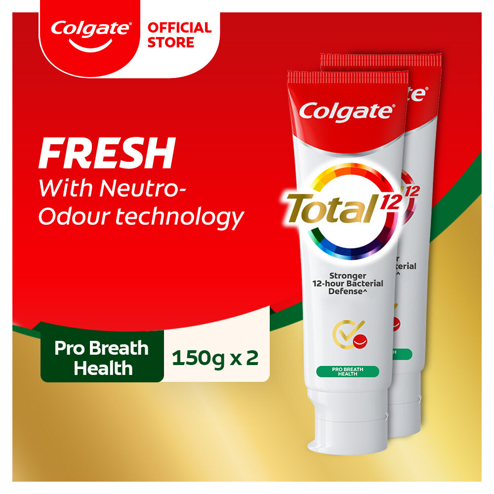 Gambar Colgate Total Pro Breath Health Antibacterial Toothpaste Valuepack 150g x 2