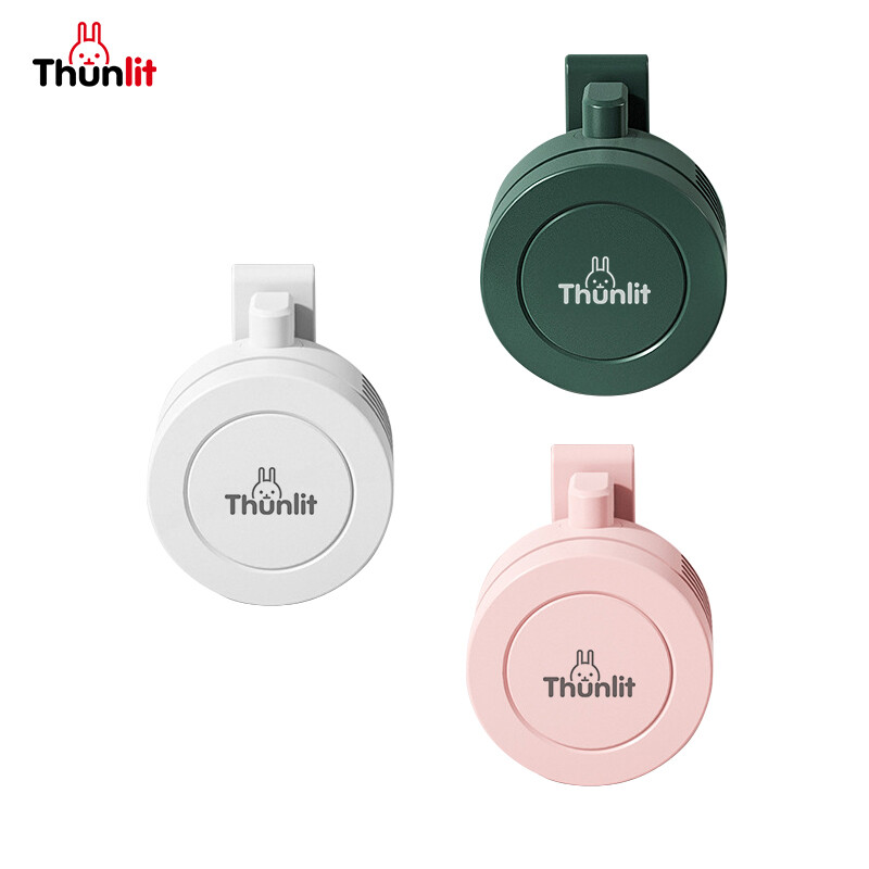 Thunlit Mini Clip On Fan Outdoor Rechargeable 1500mAh Portable Waist Clip Fan 60-blade 3-speed Adjustable ราคา 159 บาท*ส่งฟรี