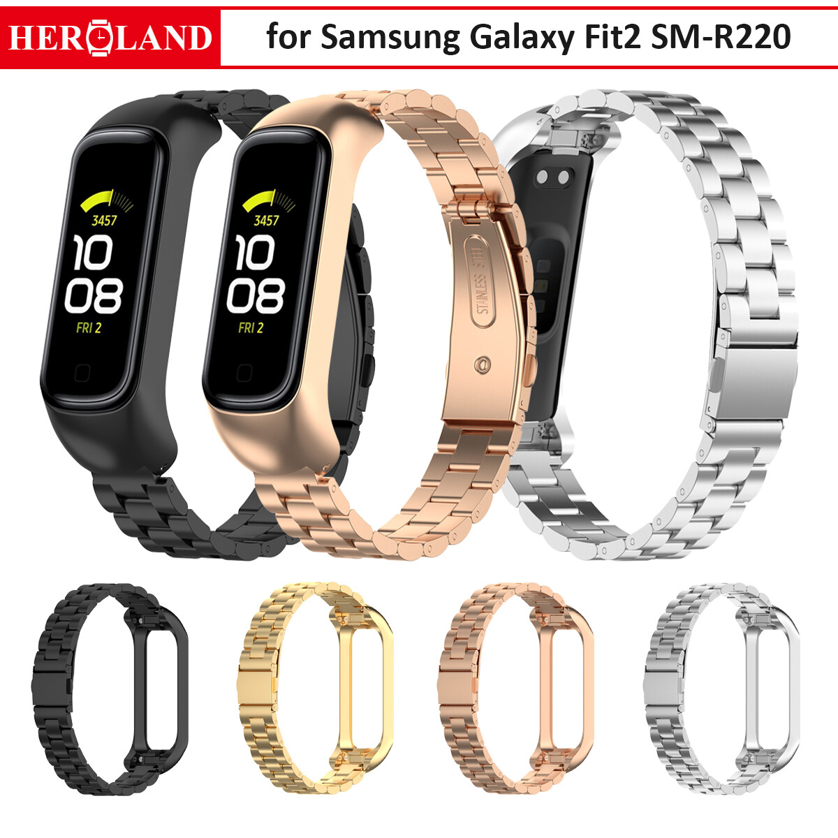 Dây Đeo Kim Loại Dây Đeo Đồng Hồ Cho Samsung Galaxy Fit 2 Dây Đeo Tay Bằng Thép Không Gỉ SM-R220 Cho Samsung Galaxy Fit2 Dây Đeo Thay Thế