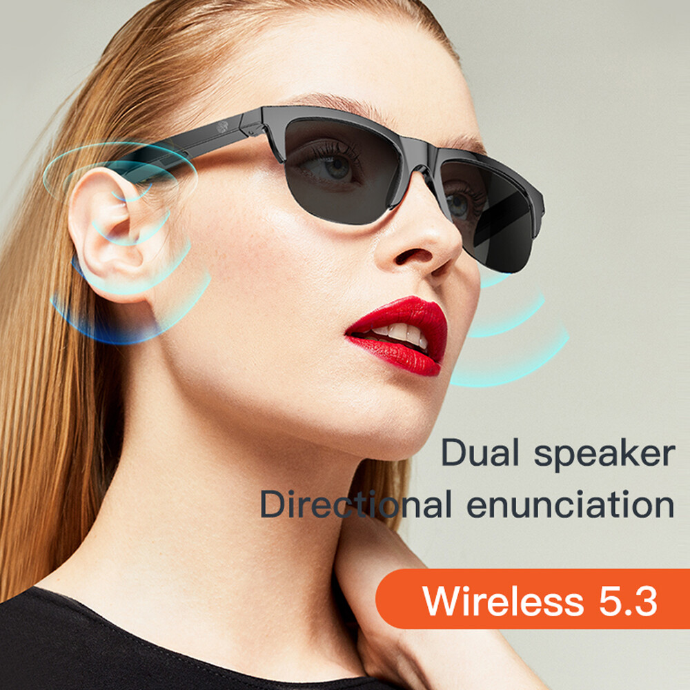 New F06 Smart Bluetooth 5.3 Glasses Anti-Blu-ray Stereo Double Speaker Touch Wireless Bluetooth Sunglasses HiFi Sound Quality ราคา 416 บาท*ส่งฟรี