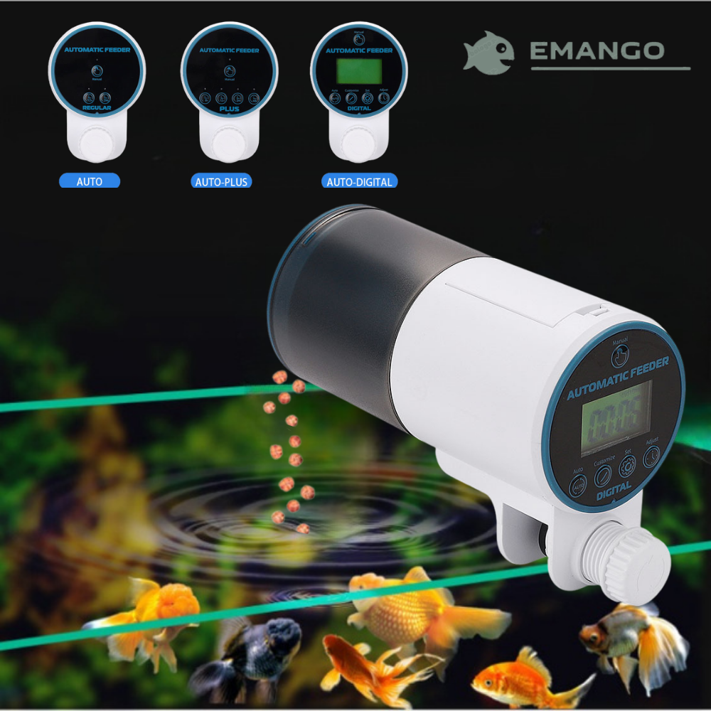 Emango bể cá hẹn giờ thông minh đóng dụng cụ tự động cho cá ăn thích hợp cho bể cá ≤ 17mm Hướng dẫn sử dụng và tự động chế độ kép