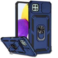 For Samsung Galaxy A22 5G/BOOST Celero 5G Phone CaseSergeant Push Window Protection Camera Armor  Ring Bracket Back Cover