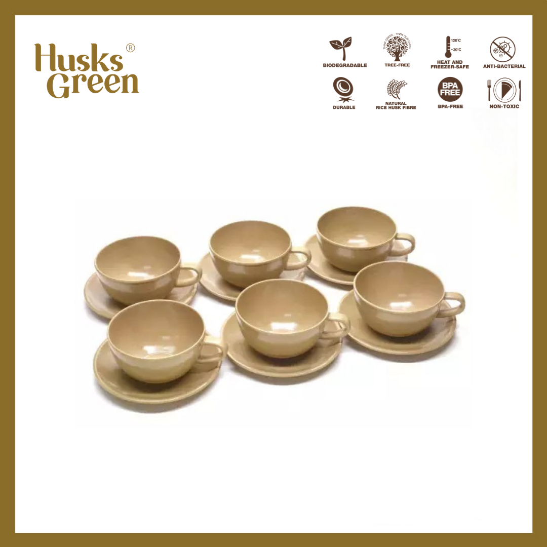 Gambar Husk s Ware Tea Set | Rice Husks | Eco Friendly | Biodegradable | BPA Free | Microwaveable