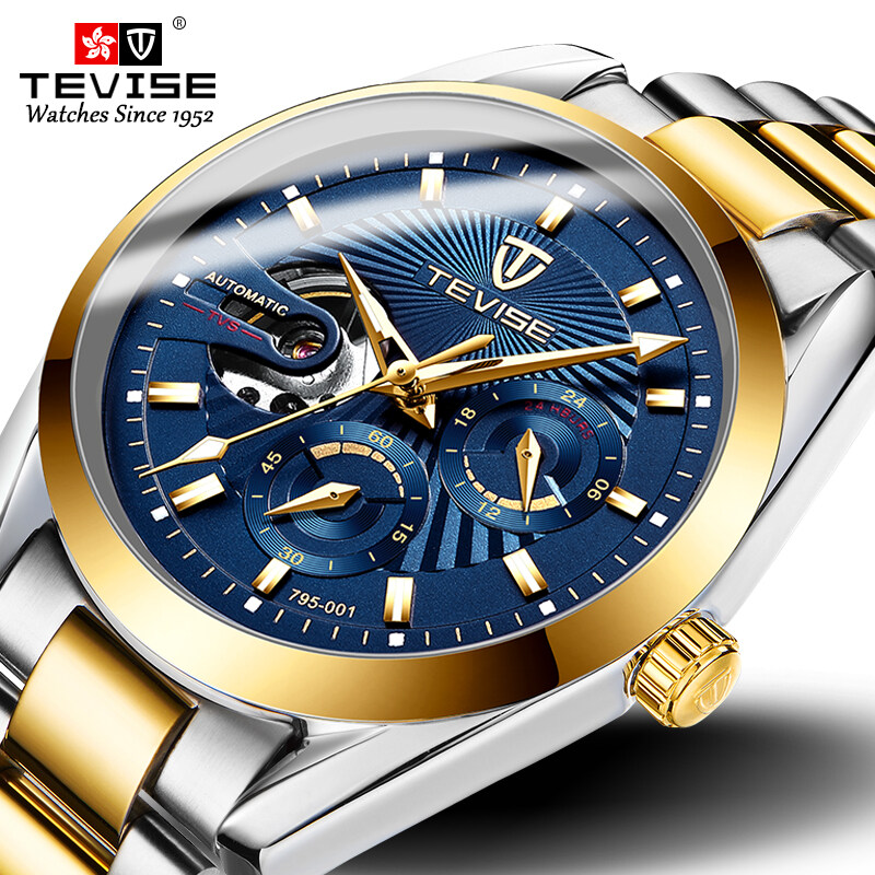 TEVISE T795-001 Five Pin Multifunctional Business Watch Waterproof Classic Fully Automatic Men's Mechanical Watch
