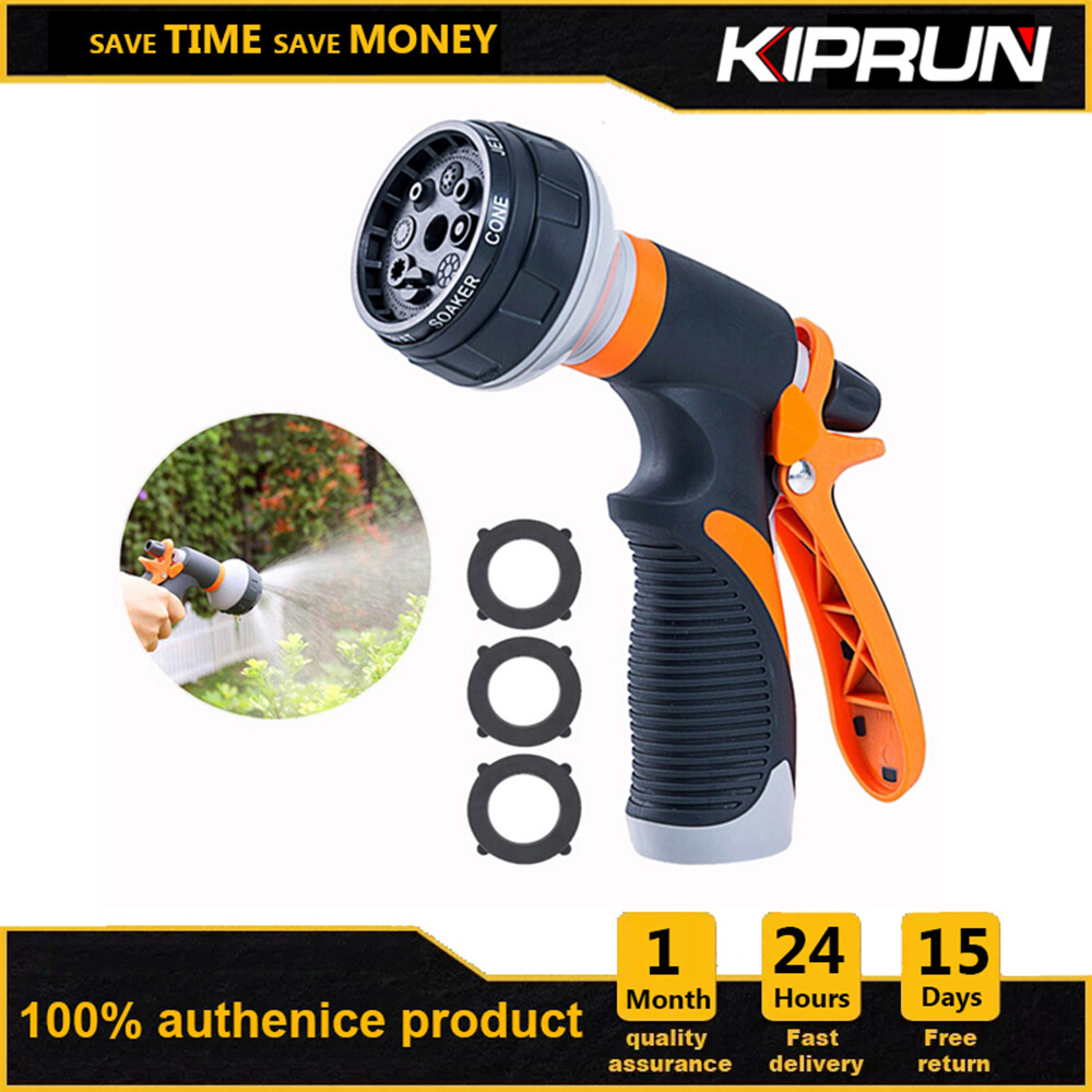 KIPRUN New 8 Patterns Water Hose Nozzle Car Washing Garden Watering Spray High Pressure Plant Water Sprinkler Irrigation Tools ราคา 171 บาท*ส่งฟรี