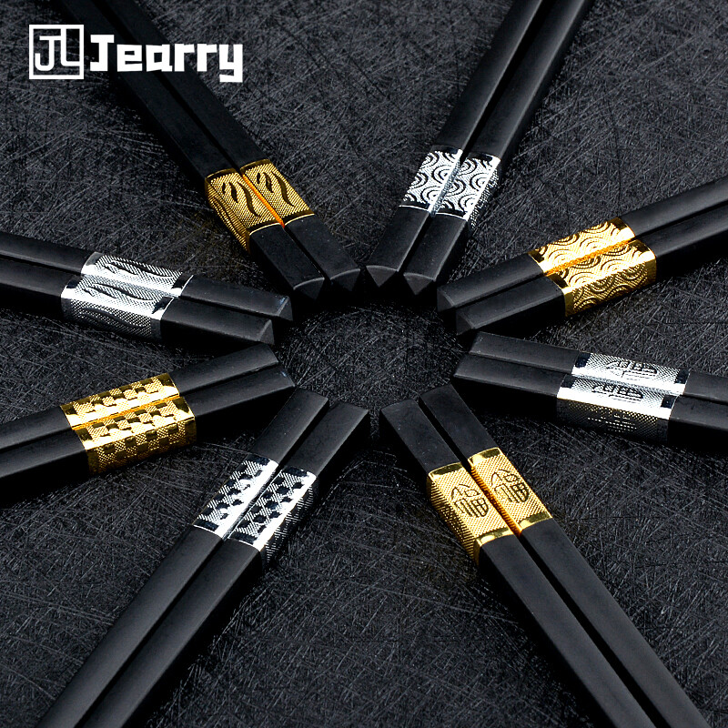 Gambar Jearry 27cm Alloy Chopsticks 5 10 Pairs Food Grade Heat Resistant Reusable Tableware