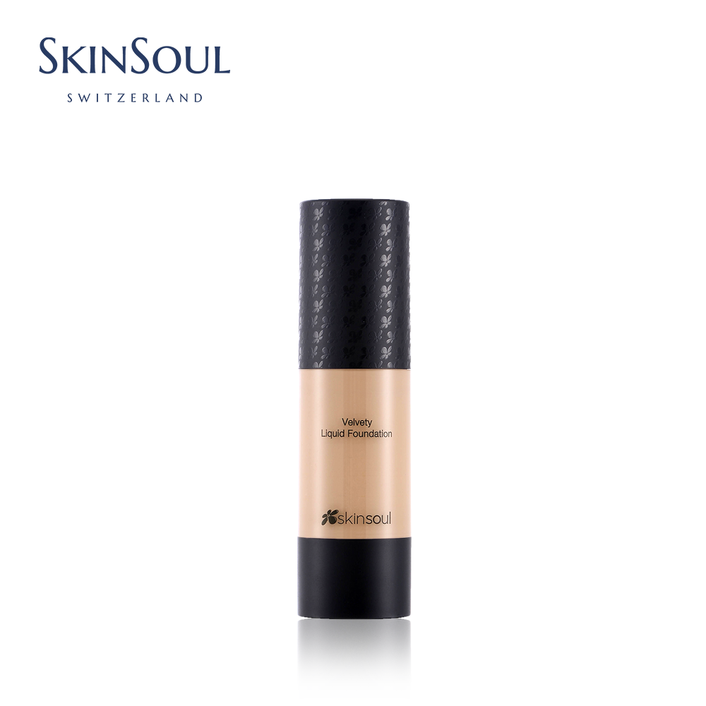 Gambar SKINSOUL VELVETY LIQUID FOUNDATION (02 VELVET SAND) | Long wearing | Smudge free | Medium Coverage | SPF 18
