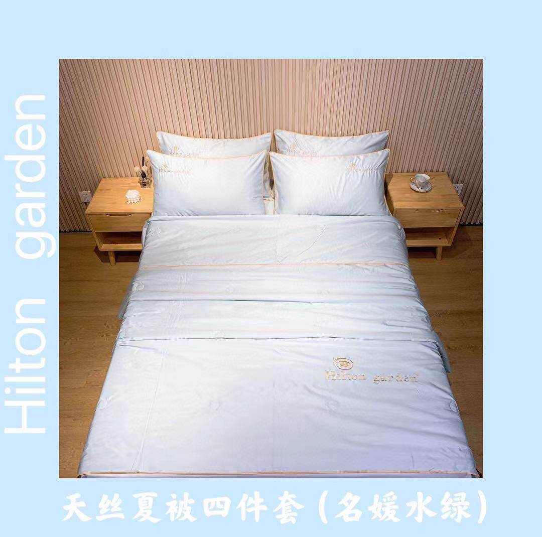 Hilton Chăn Lụa Mùa Hè, Bộ 4 Cái Chăn Mùa Hè Điều Hòa, Có Ga Trải Giường Và Vỏ Gối