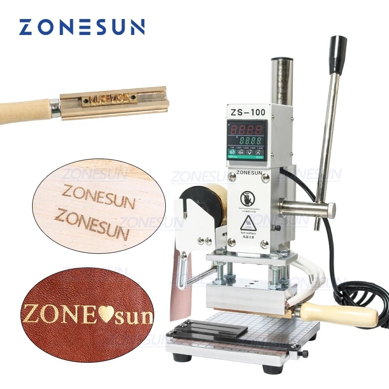 ZONESUN ZS100 Manual 5x10cm PVC Card Leather Paper LOGO Hot Foil Stamping Bronzing Heat Press Machine ราคา 12,885 บาท*ส่งฟรี