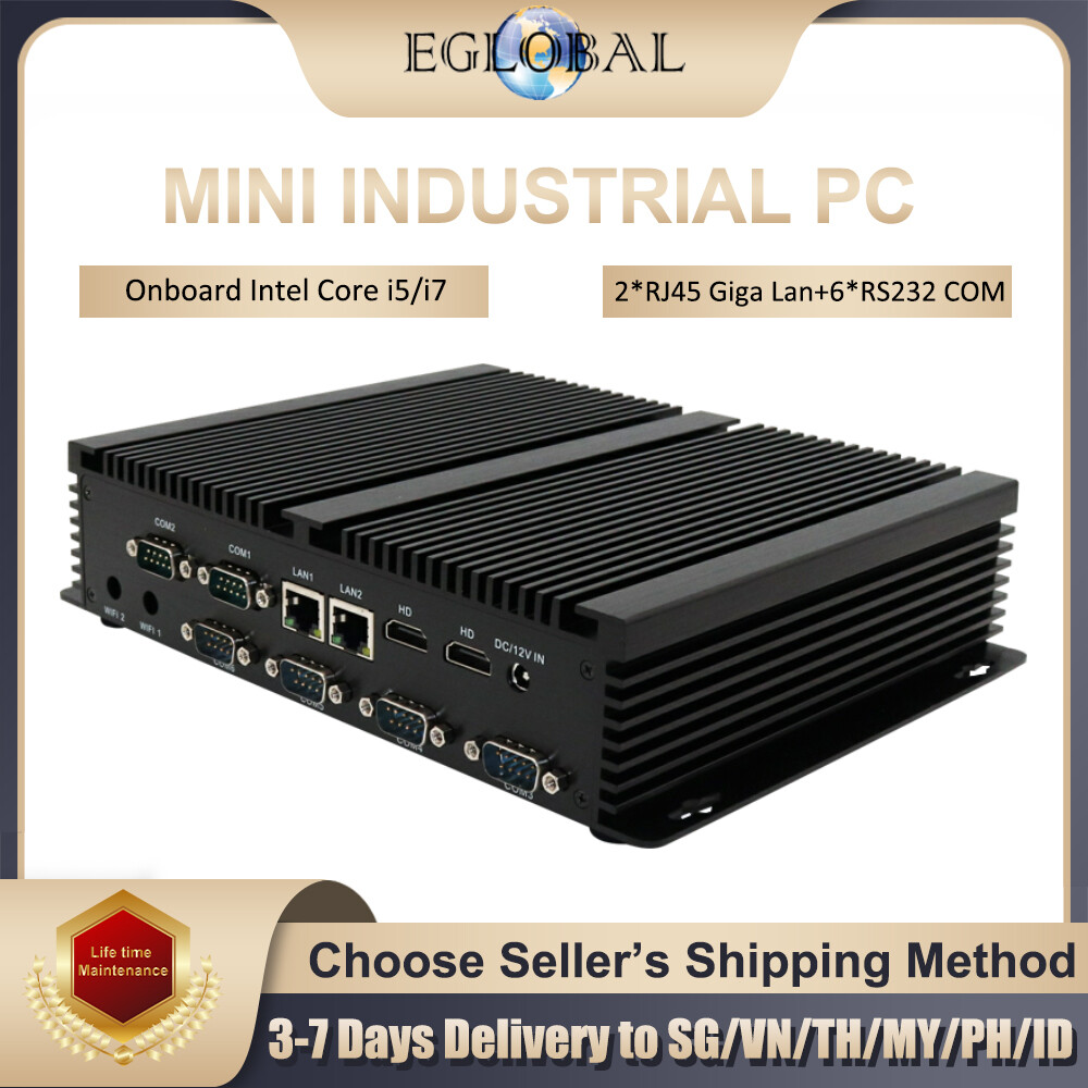Eglobal Cheapest industrial Mini Desktop Computer Intel Core i5-4200u i7-4500u windows 10 fit for industrial grade field Mini PC 3 years warranty ราคา 15,241 บาท*ส่งฟรี