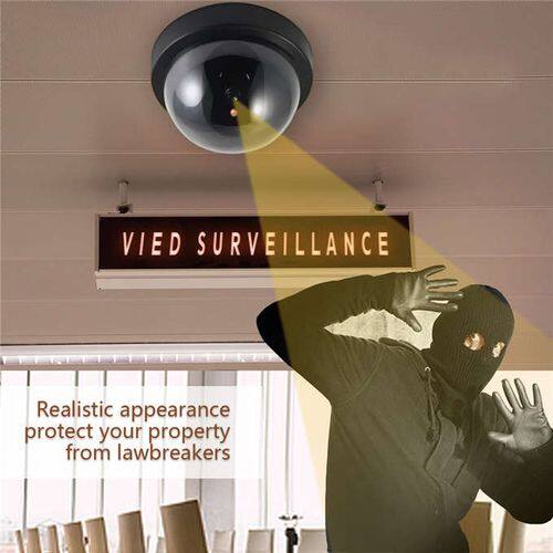 Bảo Mật Giả Máy Quay CCTV Dạng Vòm Đỏ Nhấp Nháy Đèn LED
