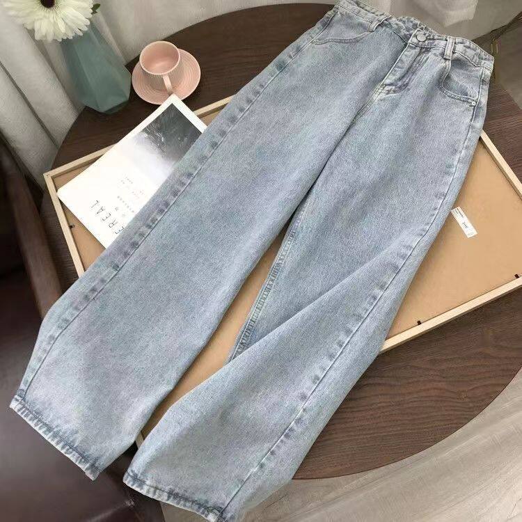 Cô Gái eo cao Quần bò denim rộng cho trẻ em seluar budak