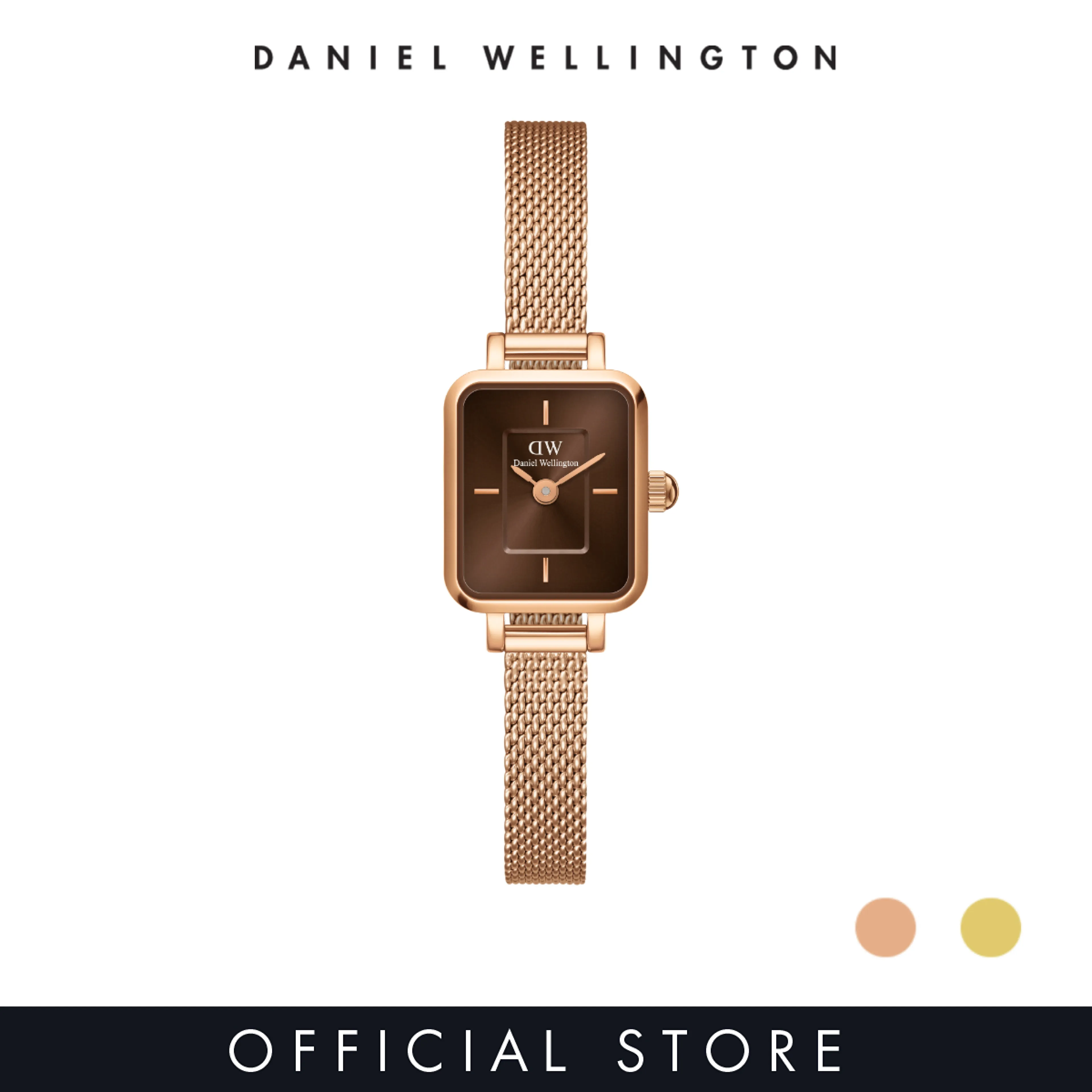 Daniel Wellington Quadro Mini Rose Gold/Gold Amber 15.4x18.2mm Women's Watch