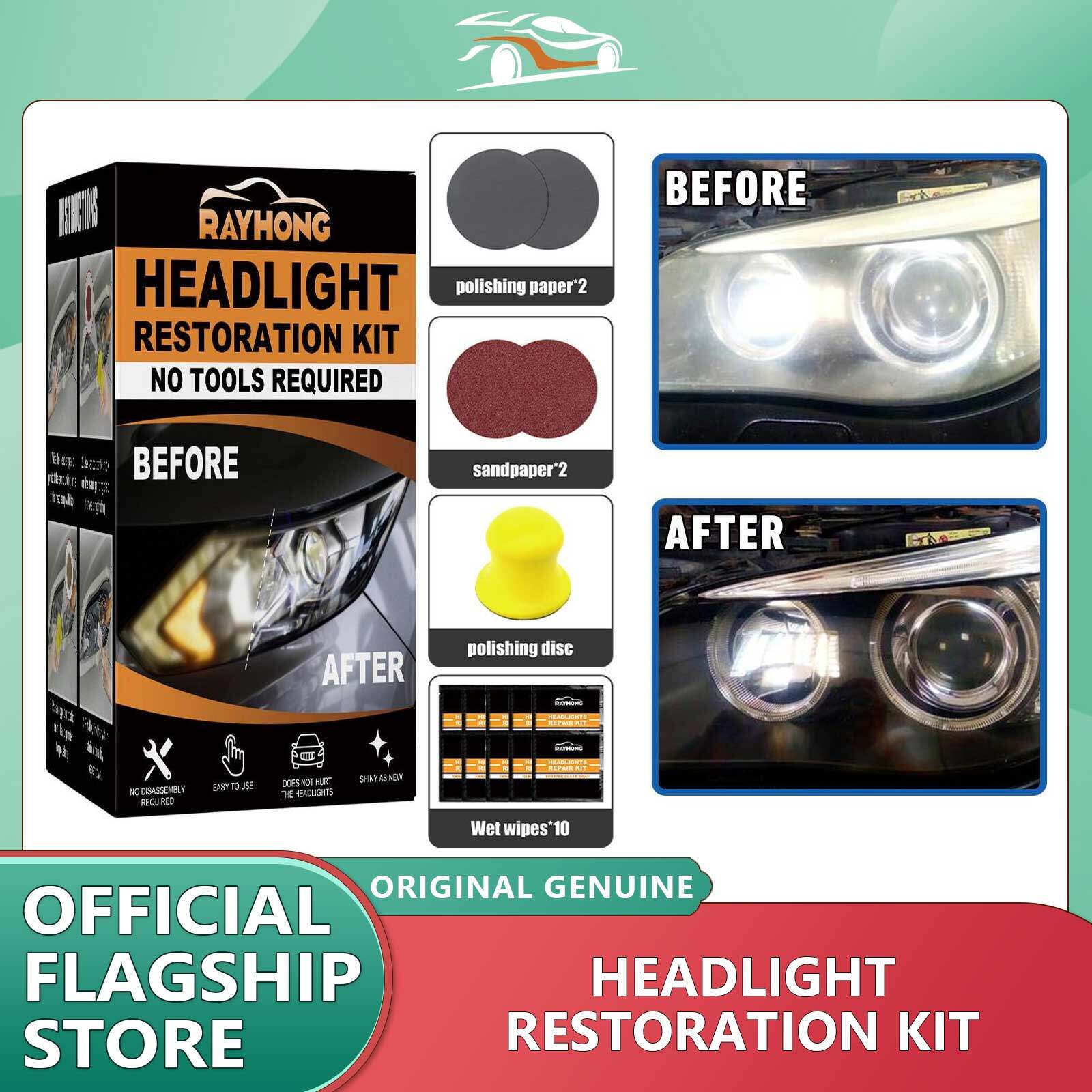 Rayhong Automotive Ceramic Headlight Repair Kit Car Lampshade Scratch Repair Headlight Restoration Tools Headlamp Cover Scratch Remover Car Headlight Polishing Agent Automotive Ceramic Headlight Restoration Kit Scratch Remover Repair Fluid Headlight ราคา 322 บาท*ส่งฟรี