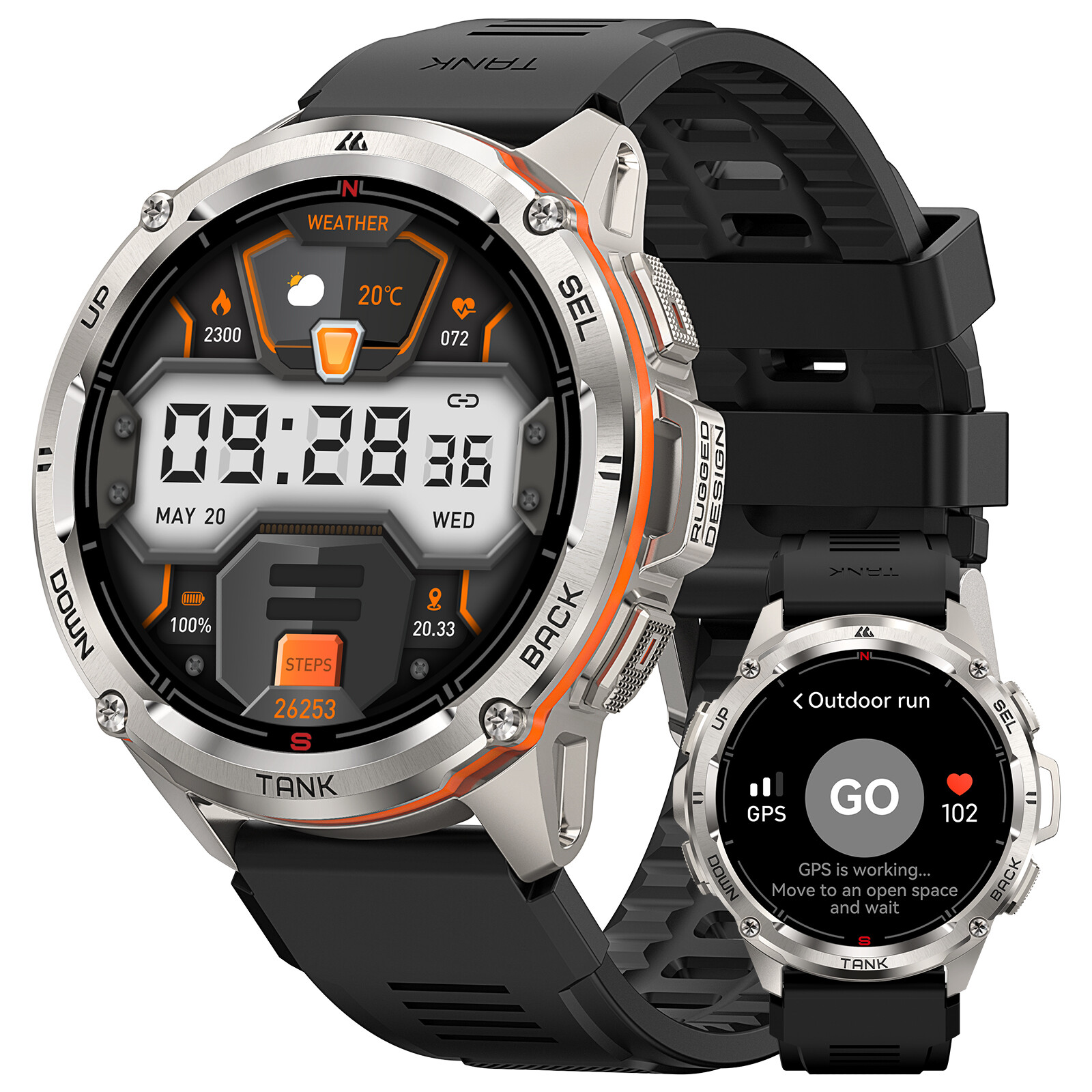 2024 Original KOSPET T3 Ultra Smart Watches for Men GPS 1.46" AMOLED 100M Waterproof Rugged Military Bluetooth Call Answer/Dial Sport Fitness Tracker 60 Days Battery Life Watches for Android iPhone ราคา 5,065 บาท*ส่งฟรี