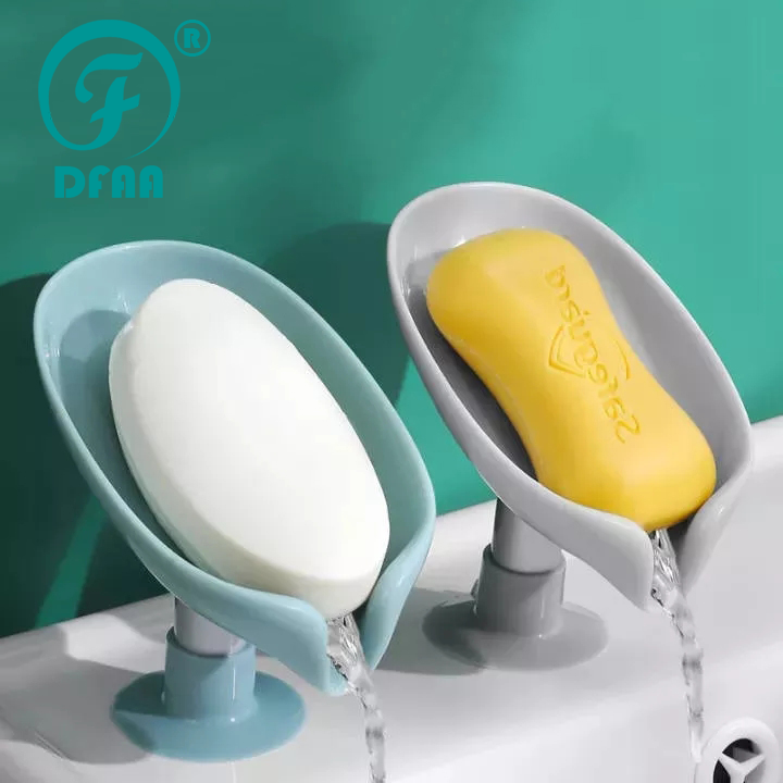 DFAA Soap Box Sink Soap Drain Holder Tray Plastic Creative Sponge Cleaning Brush Drying Case Bathroom Leaf Shape Rack ราคา 27 บาท*ส่งฟรี