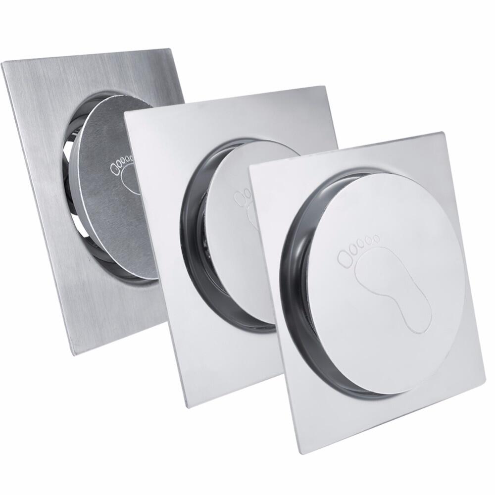 Bathroom Shower Drain Stainless Steel Pedal Bounce Type Floor