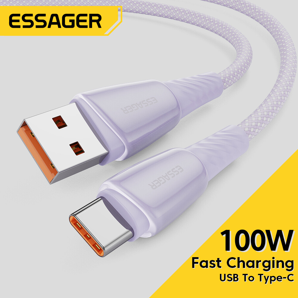 Essager Cáp USB Type-C Dây Sạc Siêu Nhanh 6A 100W Cáp Type-C Cho Huawei