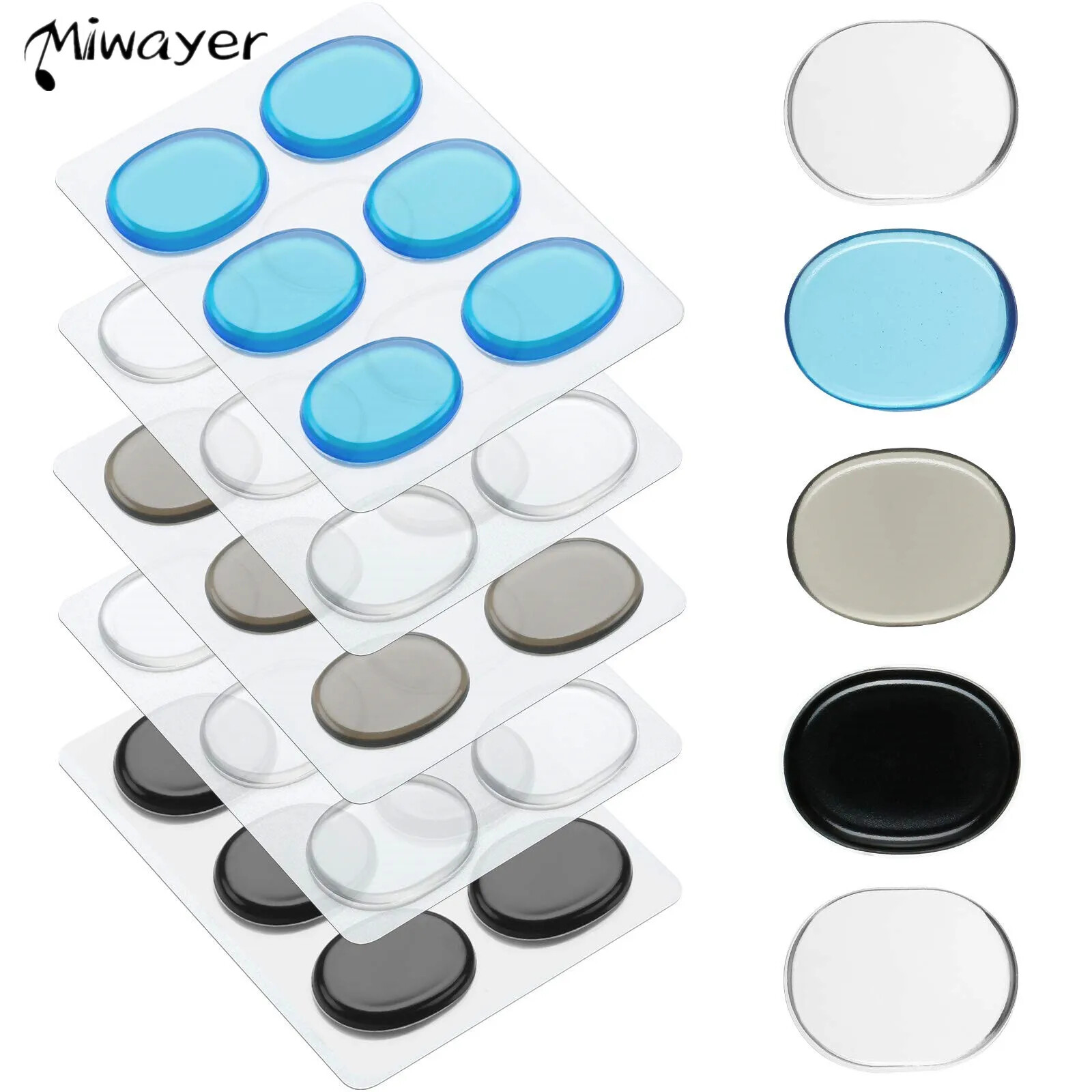 Miwayer 30 Miếng Trống Dampeners Mặt Trăng Gel miếng đệm lót chất liệu gel Silicone Mềm Trống Dampeners Cho Trống Cymbals điều chỉnh chủ âm, 30 Miếng