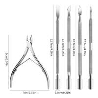 5Pcs/set Nail Cuticle Nipper Set Manicure Clipper Stainless Steel Nail Pusher Dead Skin Remove Tool