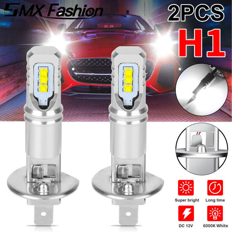 2pcs H1 Led Headlight Bulbs Conversion Kit Fog Lamp Drl 160w 6000k 12000lm  Super Bright Daytime Running Light