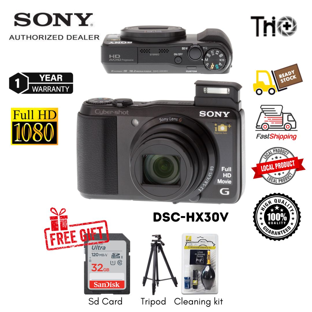 Appareil Photo Numérique Sony Cyber-shot DSC-HX30V - 18.2MP, Zoom 20x, Noir, Occasion