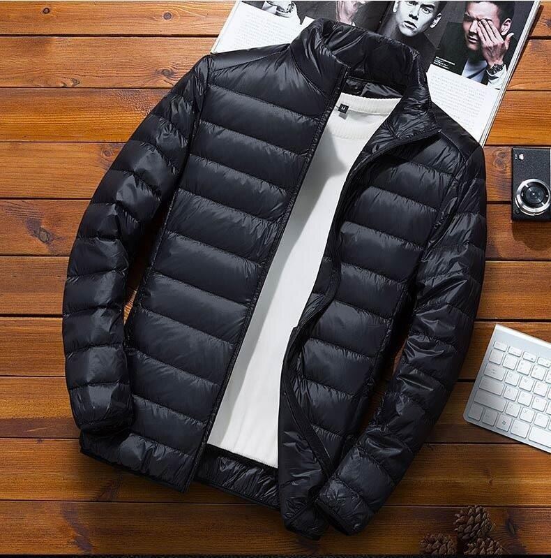 Off-season clearance down cotton-padded jacket mens Korean-style slim-fit youth stand collar winter coat