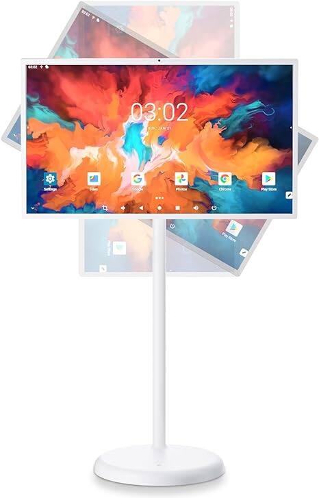 21.5-Inch Portable Monitor on Wheels Touchscreen | Standbyme Smart Screen 1080p | 4g+64g | |6g+128g |  Android OS 13 | Rolling TV on Wheels | Built-in 133wh Battery(5-6H) | Full Swivel Rotation | Remo