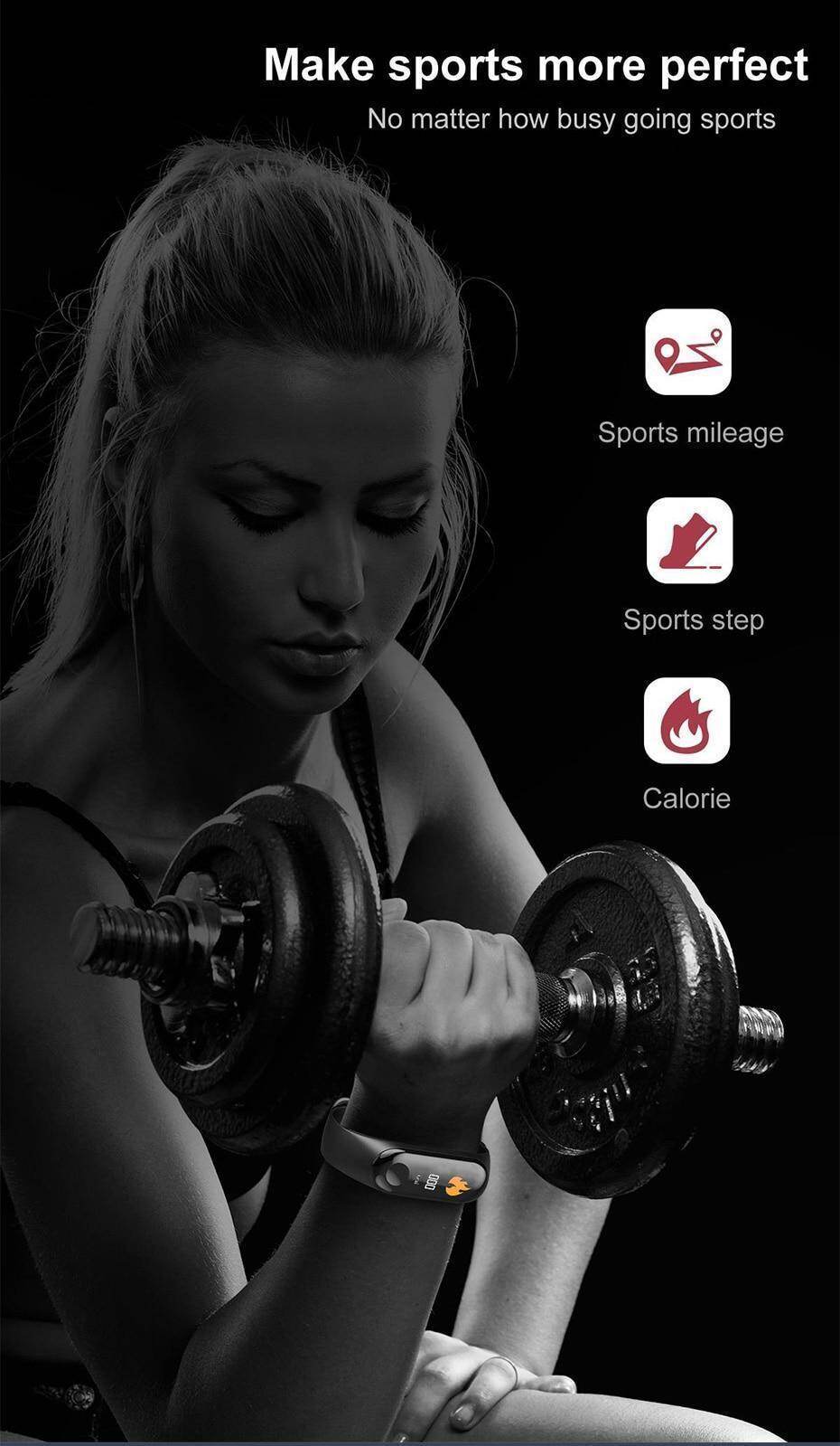 Newest Smart bracelet M3 Sports Blood Pressure Oxygen Heart Rate Monitor Watch Message Caller Smart Band PK For Xiomi mi band 3 (7)