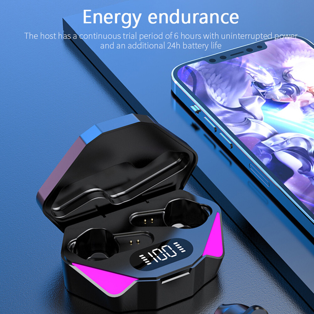 New Hifi X15 Tai nghe chơi game không dây Bluetooth 5.3 Tai nghe kèm mic không dây Màn hình LED tai nghe