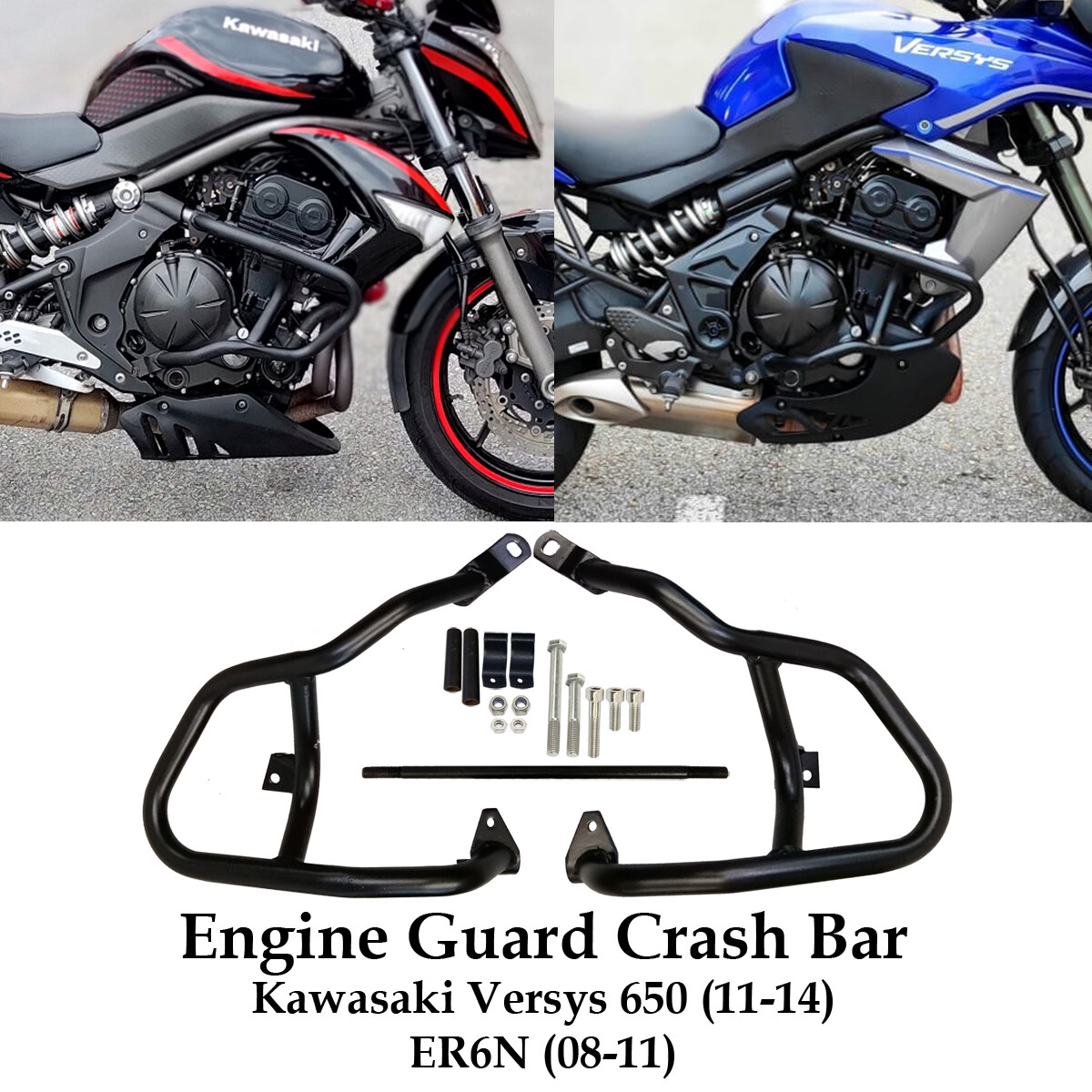 Motorcycle Frame Slider Voor KAWASAKI Voor ER-6N Voor ER6N Voor ER 6N Motorcycle CNC Valbescherming Frame Slider Kuip Guard Crash Pad Protector Crash Pad(Blauw
