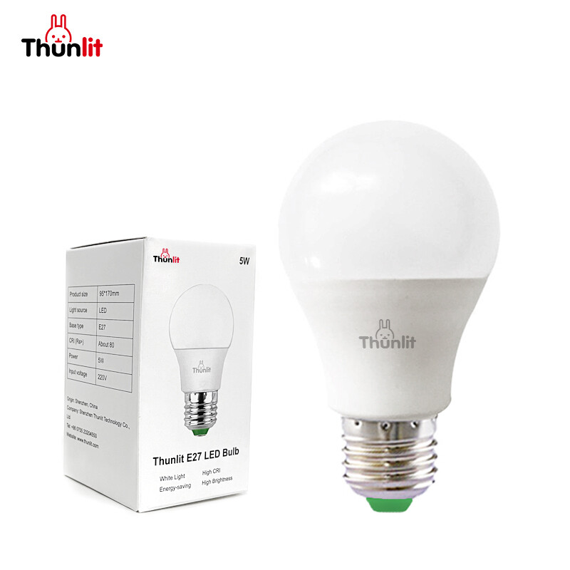 Bóng Đèn LED Thunlit E27 5PCs Bóng Đèn Trắng Siêu Sáng Hiệu Quả Tiết Kiệm Năng Lượng 5W 220V