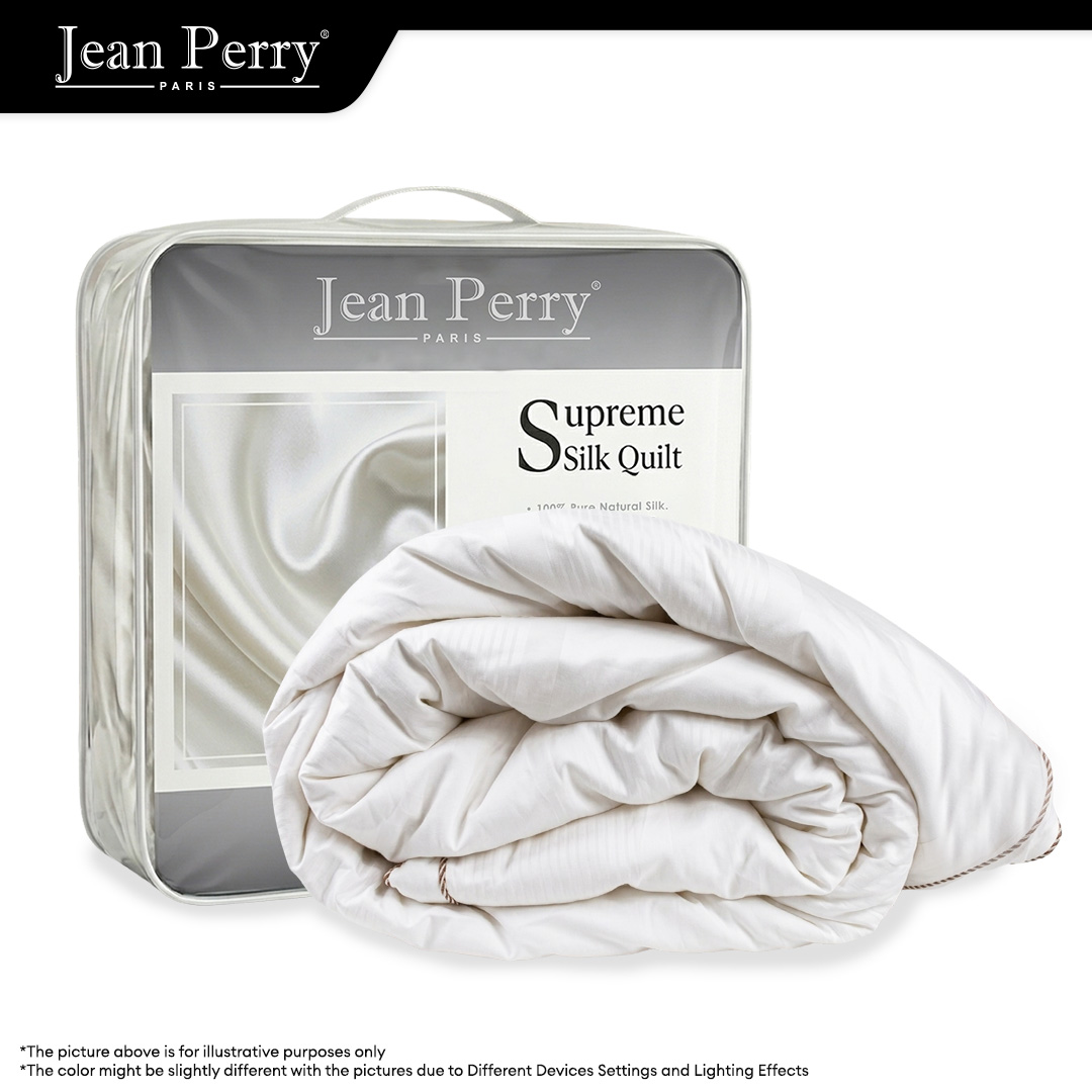 Jean Perry Supreme Silk Quilt – 100% Pure Natural Silk Filling, 100% Cotton Cover, Lightweight Luxury Comforter