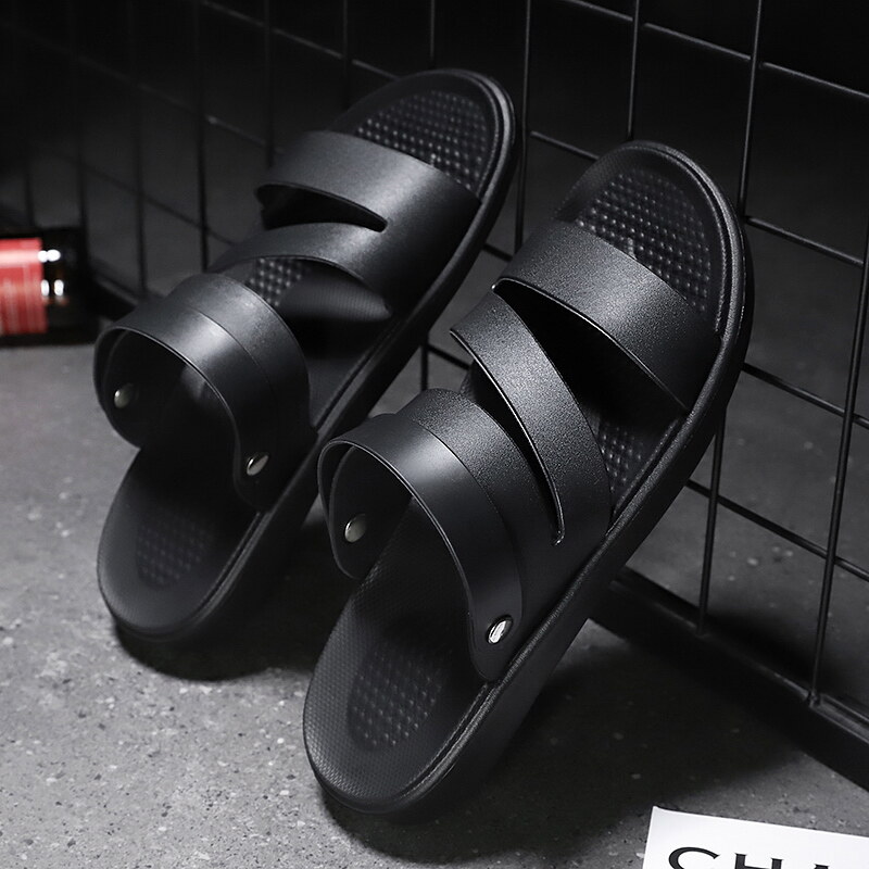 Men's rubber non-absorbent sandals summer new men's beach sandals dual-use non-slip soft sole men's casual sandals - 2