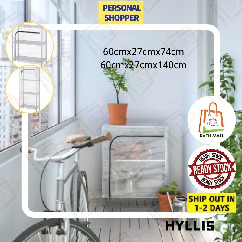 Gambar HYLLIS Shelving unit with cover, transparent