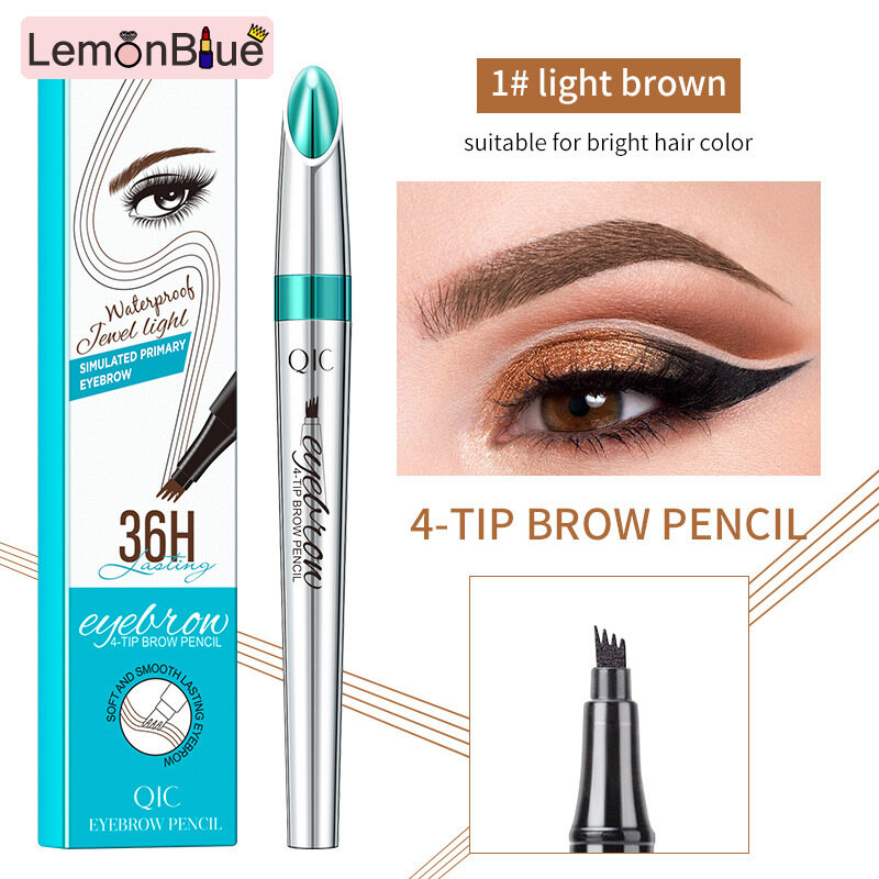 Gambar Eyebrow Pencil Waterproof Beard Filling Pen 4 Fine Tip Hair Drawing Pen Sweat Sweat Proof Waterproof Beard Filling Pen 4 Fine Tip Hair Drawing Pen for Hairline   Patchy Areas Eyebrow Pencil