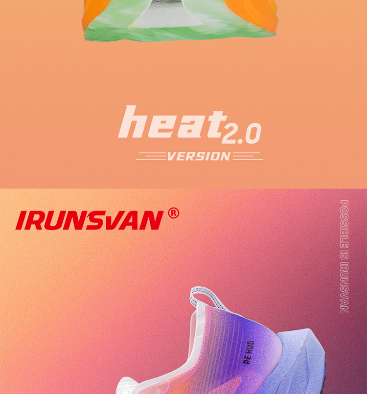 IRUNSVAN Heat 2.0 professional marathon running shoes men full length carbon fiber board sports shoes women ultra light breathable shock-absorbing long-distance running training shoes 24066 · v6