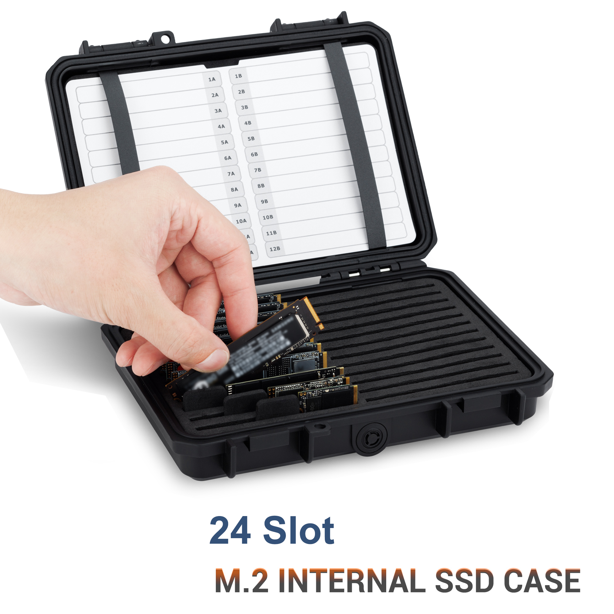 KIORAFOTO M.2 SSD Solid State Drive Storage Case Protective Box For Stores up to 24 Pcs of M.2 SSD in 2230 2242 2260 2280 Sizes,Silicone Sealing Ring,Compressive and Shockproof,Moisture-proof,Waterproof and Dustproof ราคา 850 บาท*ส่งฟรี