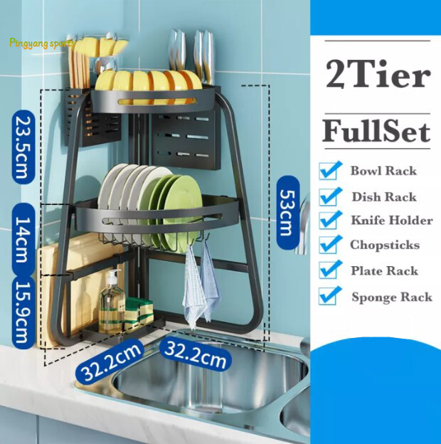 Gambar Ti M Kitchen Sink Rack Countertop Stainless Steel Dish Storage Rack Dish Drain Rack Chopstick kitchenware Storage Rack