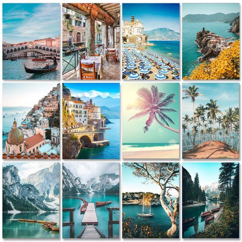 Tranh Vẽ Tự Làm Khung RUOPOTY Tranh Bầu Trời Đầy Sao Van Gogh Theo Số Tranh Acrylic Nghệ Thuật Treo Tường Phong Cảnh Cho Nghệ Thuật Trang Trí Nhà Cửa