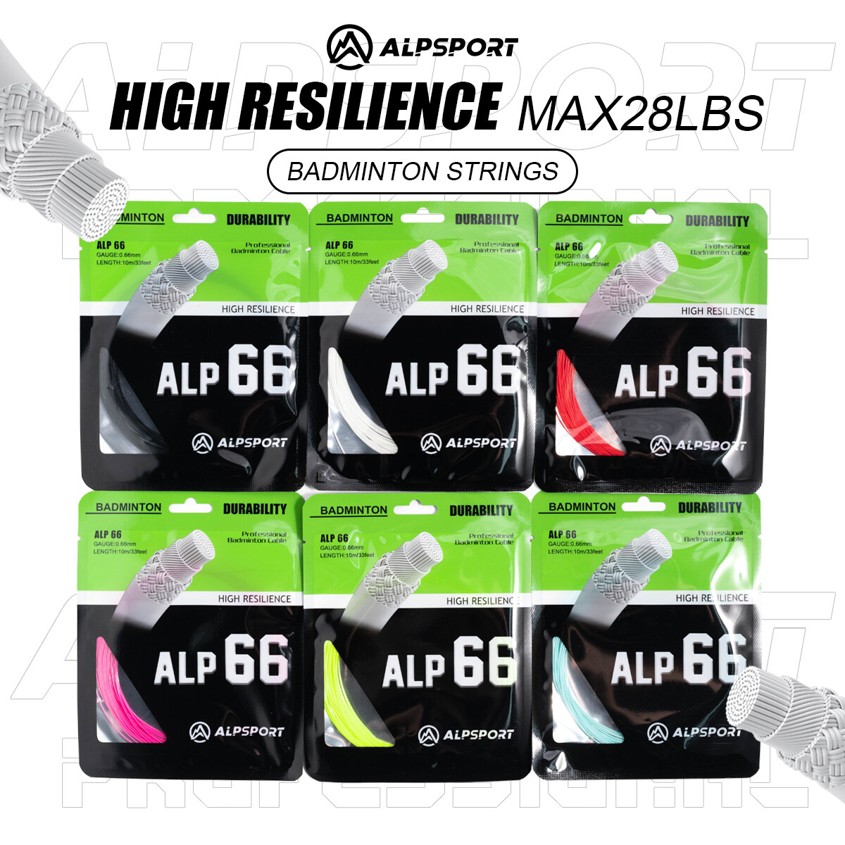 ALP 66 Badminton Racket Strings 0.66MM Max 28lbs Universal Resistant Badminton Line Mesh Line Nylon Fiber High-pound Bulk Pull Line Training Durability Cost-effectiveness ราคา 145 บาท*ส่งฟรี