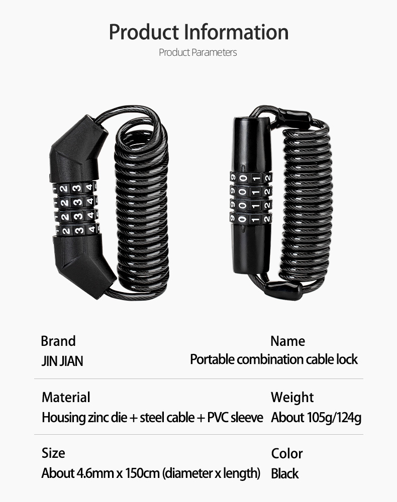 ROCKBROS Bicycle Mini Password Lock Anti-theft Helmet Bike Chain