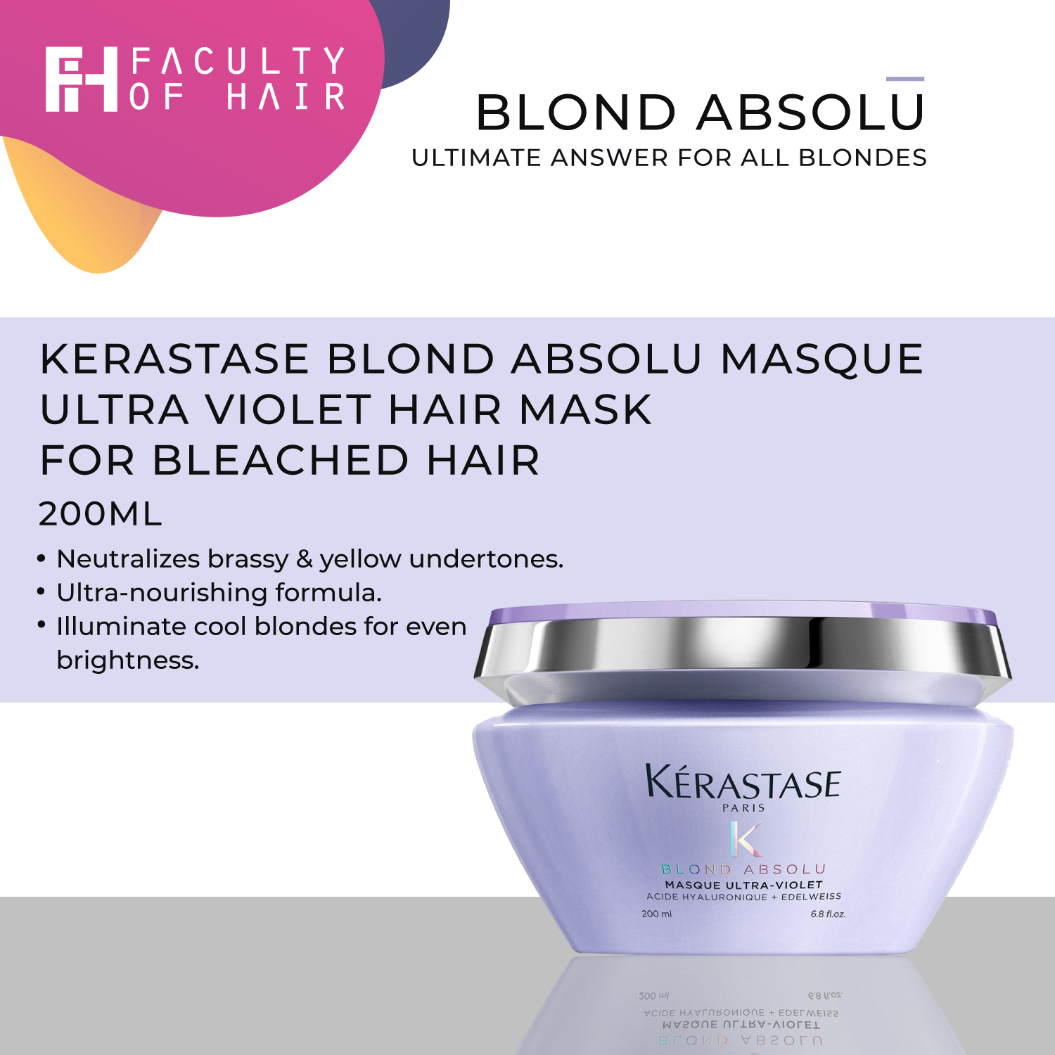 Kerastase Blond Absolu Masque Ultra Violet Hair Mask For Bleached Hair  200ml | Lazada