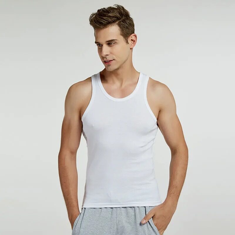 MOLAN vest for men summer Breathable Skinny Sport Solid Sleeveless Sweatshirt Stretch fabrics comfortable to wear - ยี่ห้อ Molan ราคา 29 บาท*ส่งฟรี