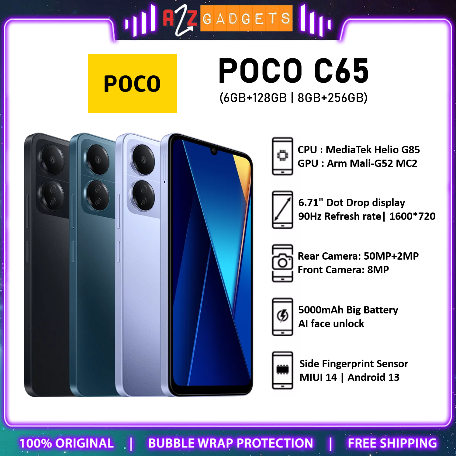 POCO C65 (256GB+8GB, 128GB+6GB) Smartphone - 1 Year Warranty by Xiaomi  Malaysia