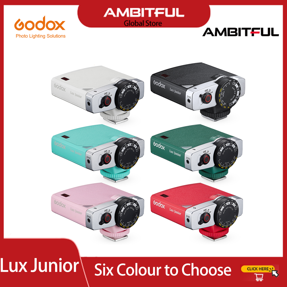 Godox Color Lux อุปกรณ์เสริมไฟถ่ายรูปจูเนียร์ GN12 6000K ± 200K 7ระดับทริกเกอร์แฟลช Speedlite สำหรับแคนนอนนิคอนฟูจิกล้องโซนี่โอลิมปิก ราคา 1,962 บาท*ส่งฟรี