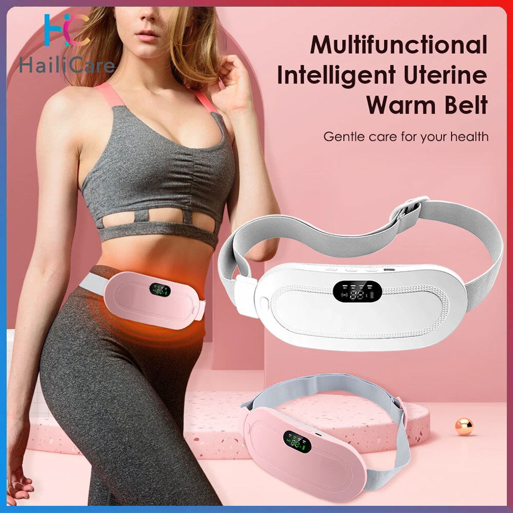 Hailicare kinh nguyệt ấm áp Đai quấn nóng tử cung nóng nén Pad bụng eo dạ dày nóng lên Massager đau Relief sạc USB