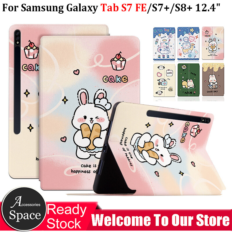 Ốp Hoạt Hình Dễ Thương Cho Samsung Galaxy Tab S7 FE S7+ S8+ 12.4 Inch Ốp