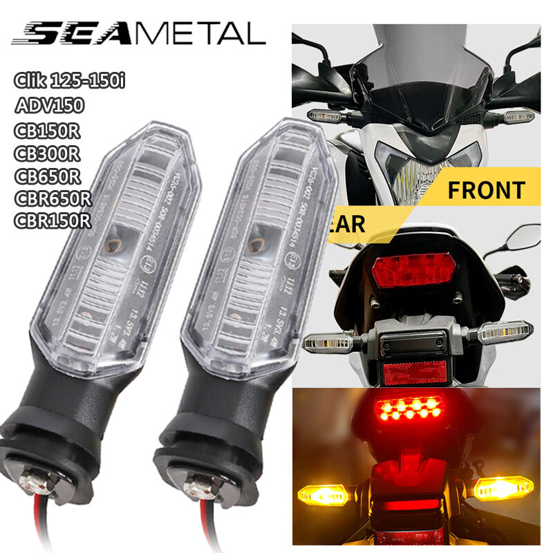 SEAMETAL 2Pcs Motorcycle Turn Signal Lights Blinker Waterproof Motorcycle